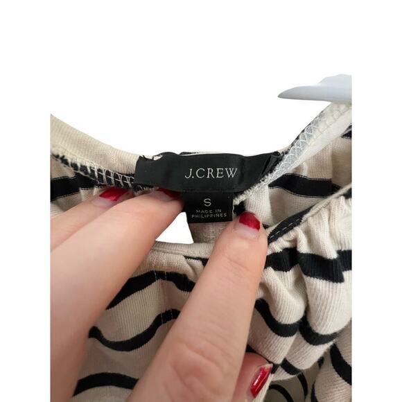 J. Crew Mariner Cloth Puff Sleeve Striped Top White Black Sailor Cotton Womens S - Picture 6 of 11